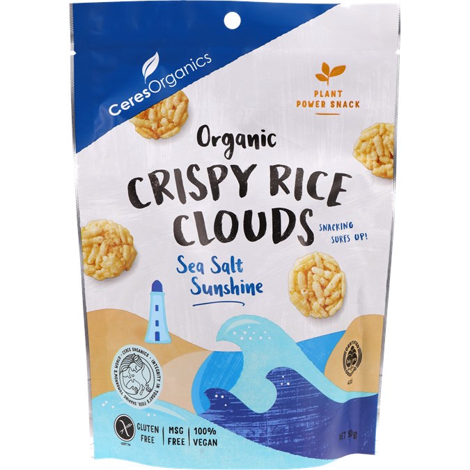 Ceres Organics Crispy Rice Clouds Sea Salt 50g