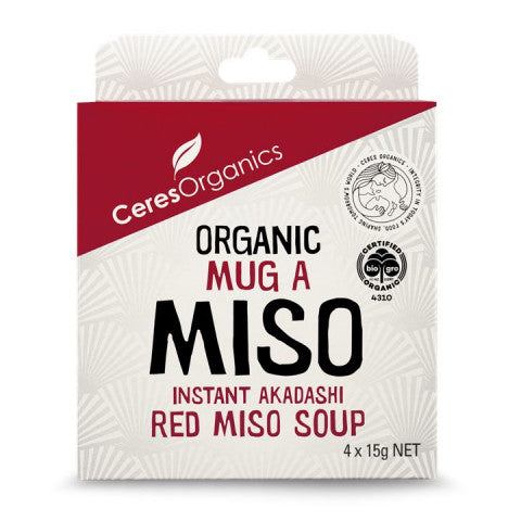 Ceres Organics Miso Instant Mug-A-Miso Paste 15g x 4