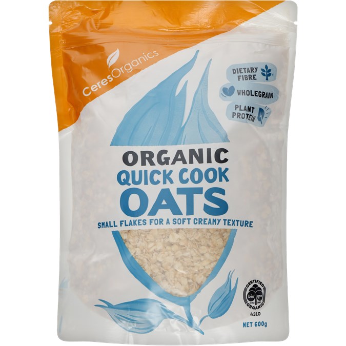 Ceres Organics Oats Rolled Quick Cook (Stand Up Pouch) 600g