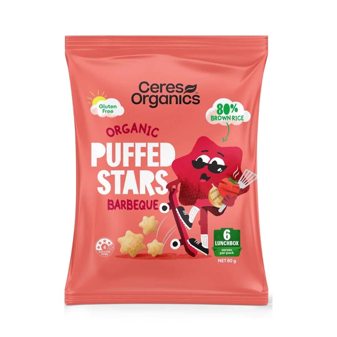 Ceres Organics Puffed Stars Barbeque 80g