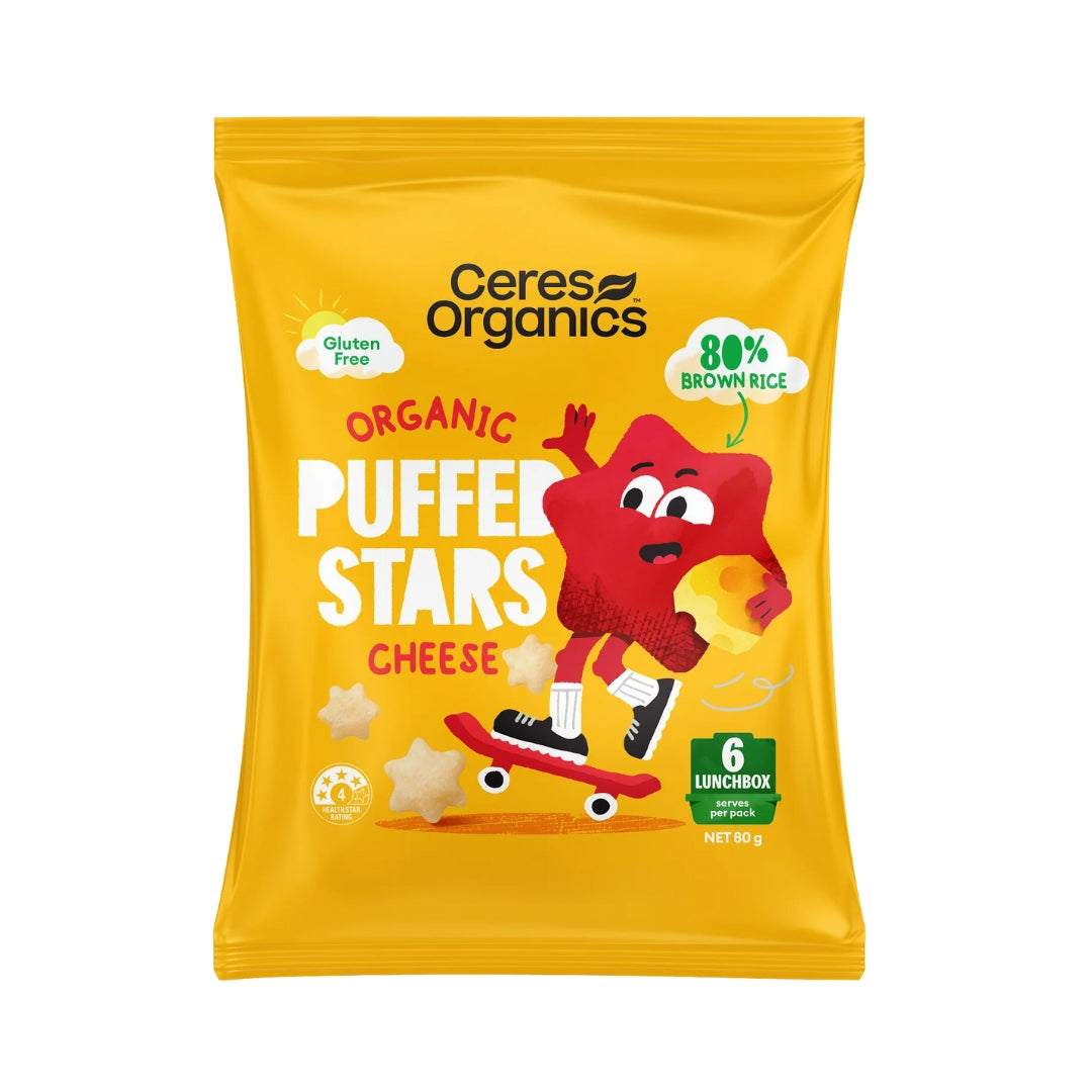 Ceres Organics Puffed Stars Cheese 80g