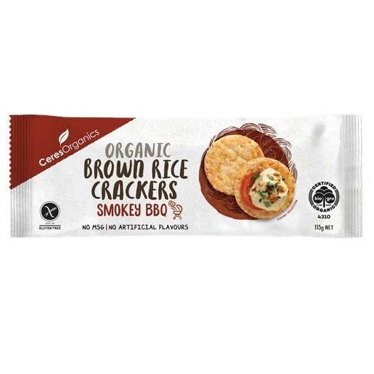 Ceres Organics Rice Crackers Smokey BBQ 115g