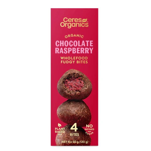 Ceres Organics Wholefood Fudgy Bites - Chocolate Raspberry 120g