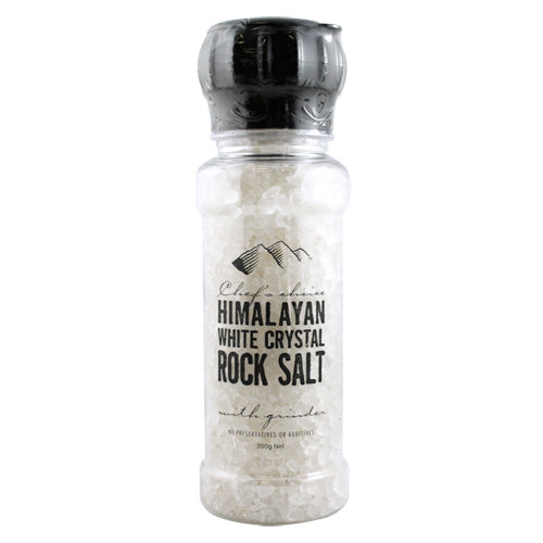 Chef's Choice White Rock Salt with Grinder – Himalayan Salt – 200g