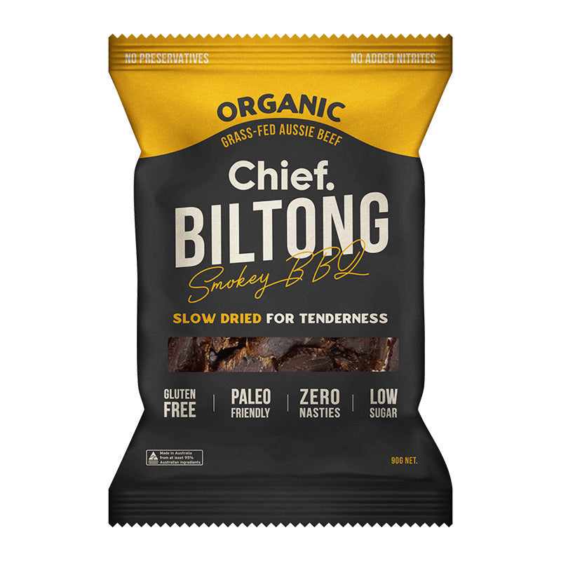 Chief Organic Biltong - Smokey BBQ 90g