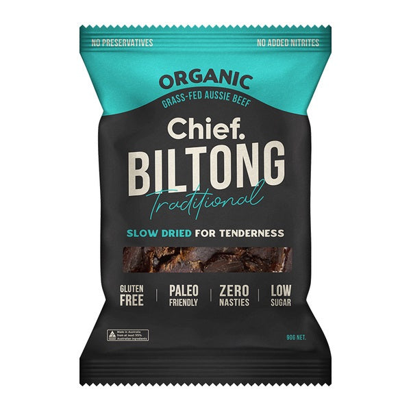 Chief Organic Biltong - Traditional 90g