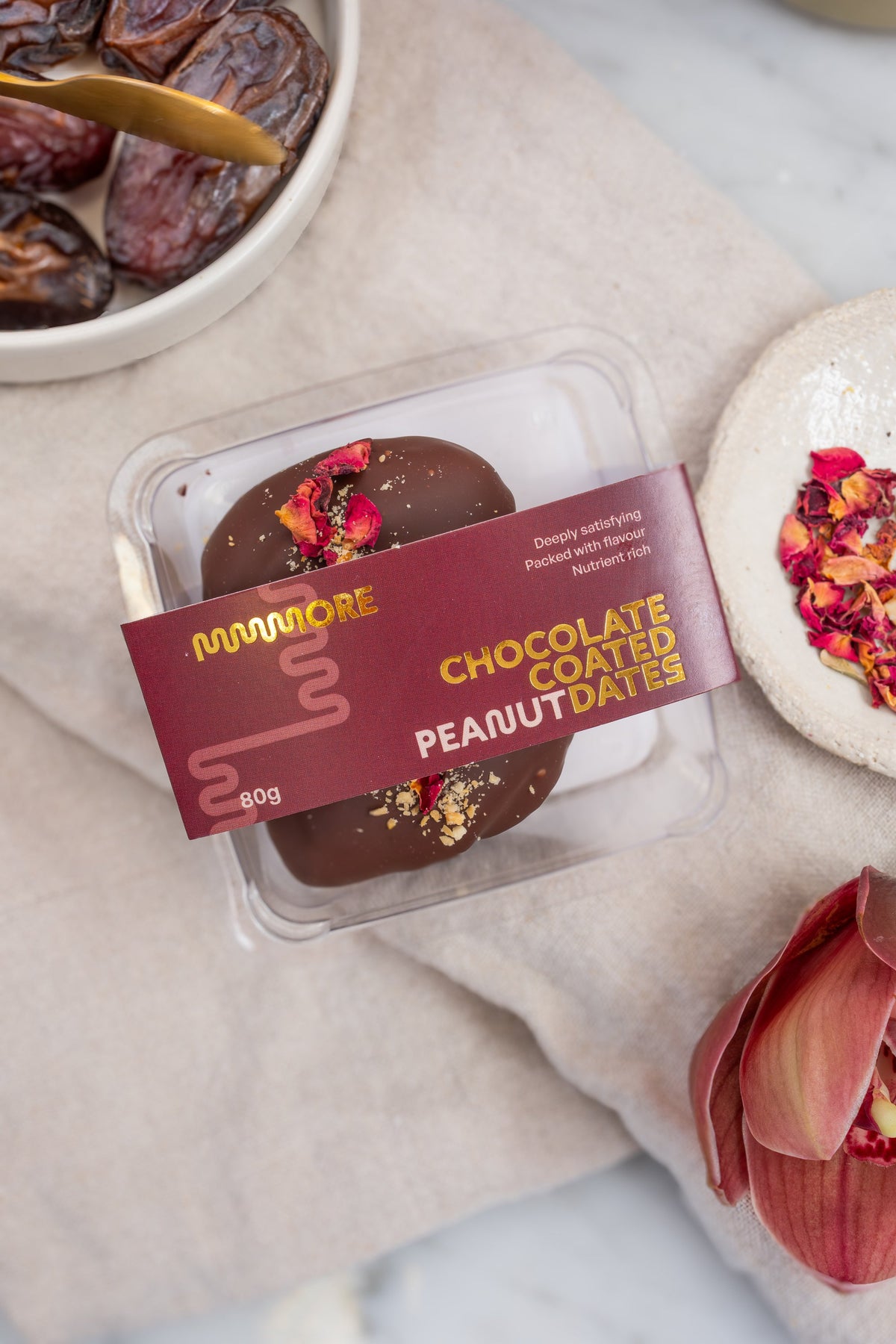 Mmmore Chocolate Coated Date Peanut twin pack 80g