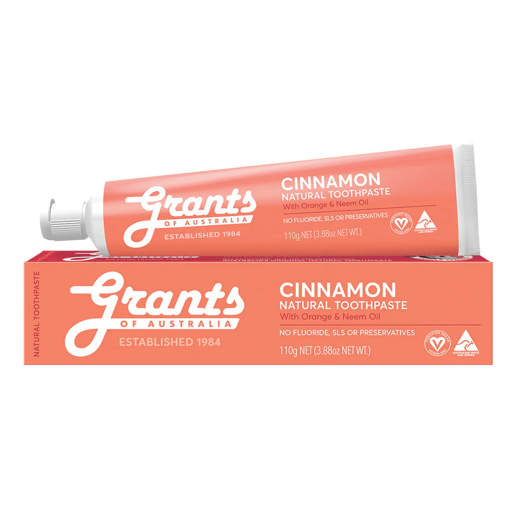 Grants of Australia Cinnamon Natural Toothpaste Fluoride Free 110g