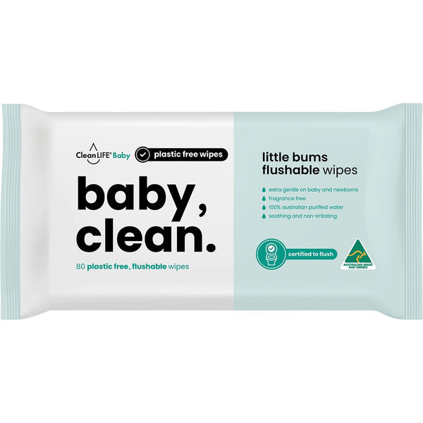 Clean Life Cleanlife Flushable Wipe Baby 80p