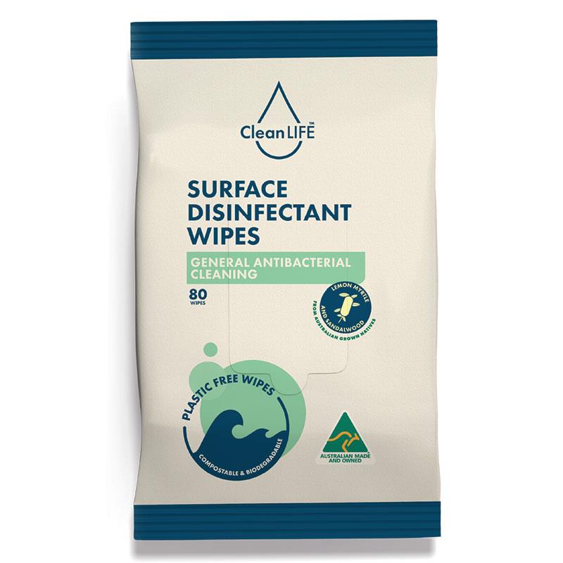 Clean Life Surface Disinfectant Wipes 80