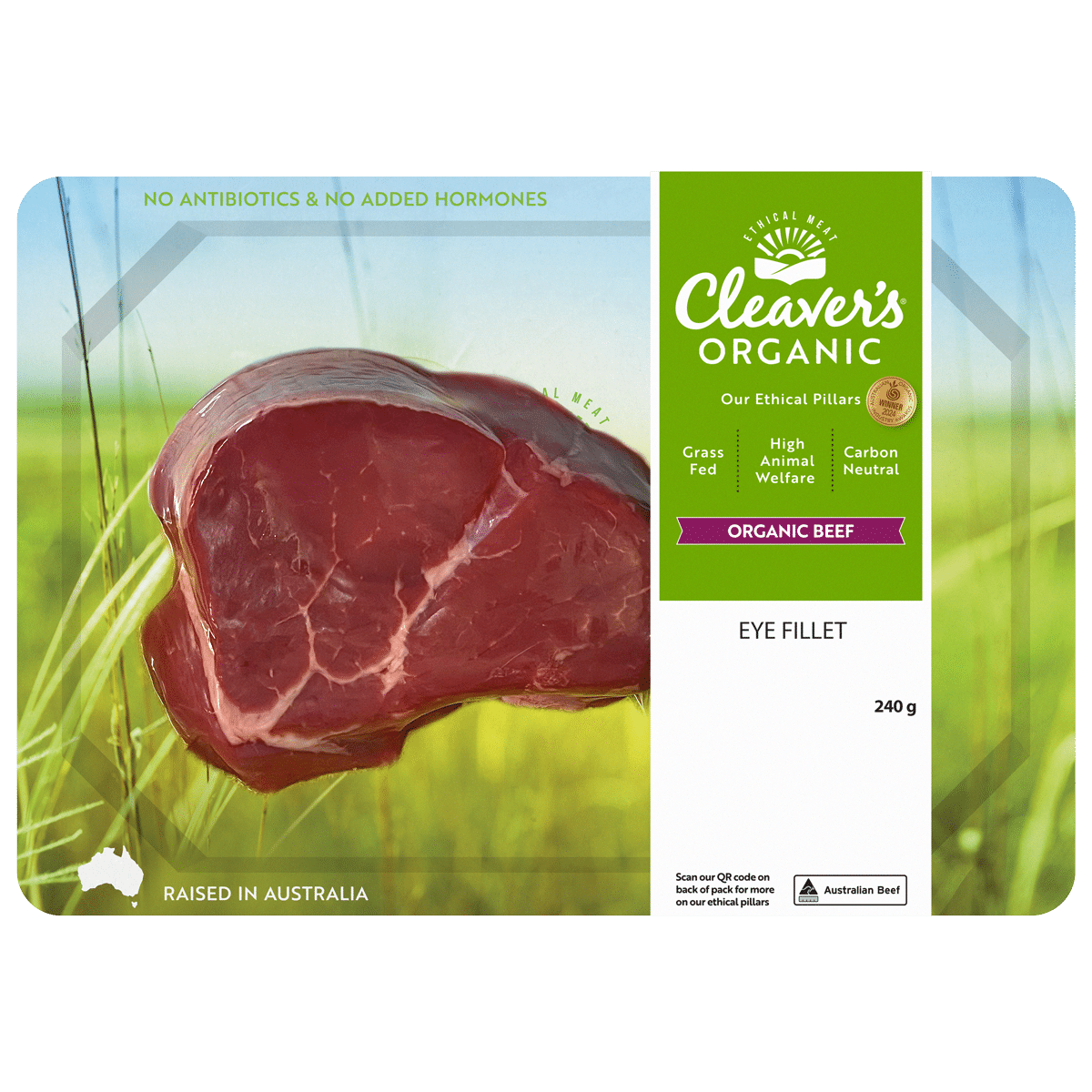 Cleaver's Organic Beef Eye Fillet