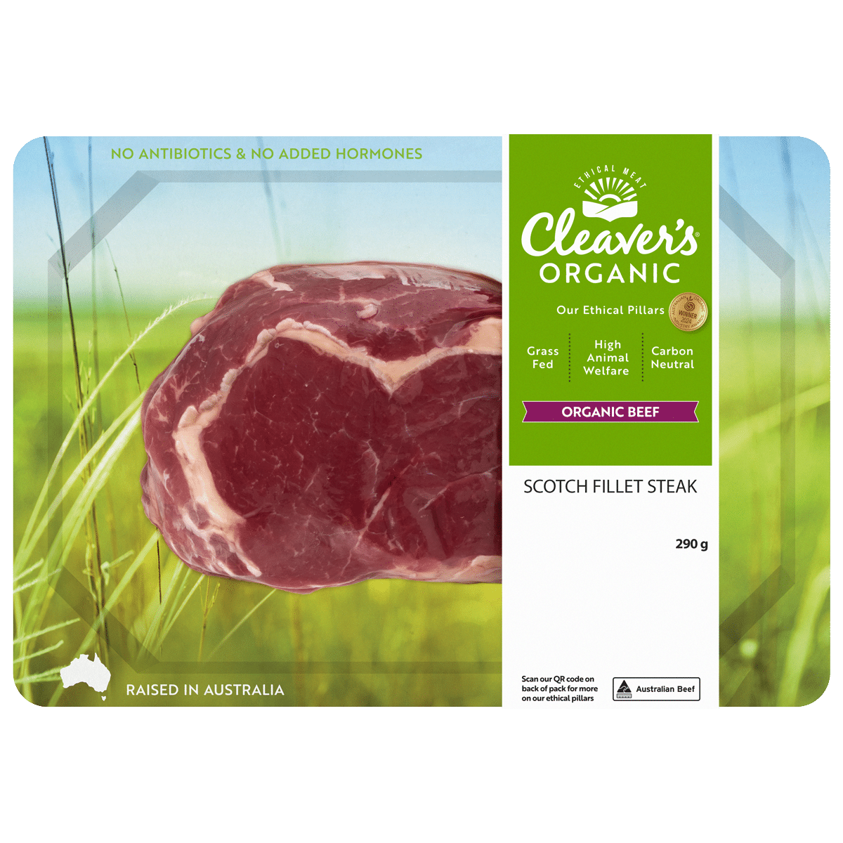 Cleaver's Organic Beef Scotch Fillet