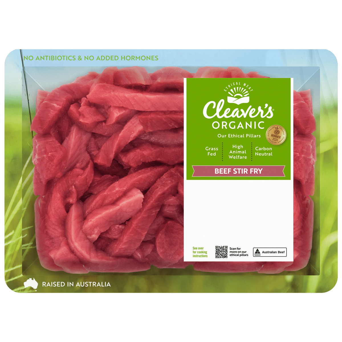 Cleaver's Organic Beef Stir Fry 450g