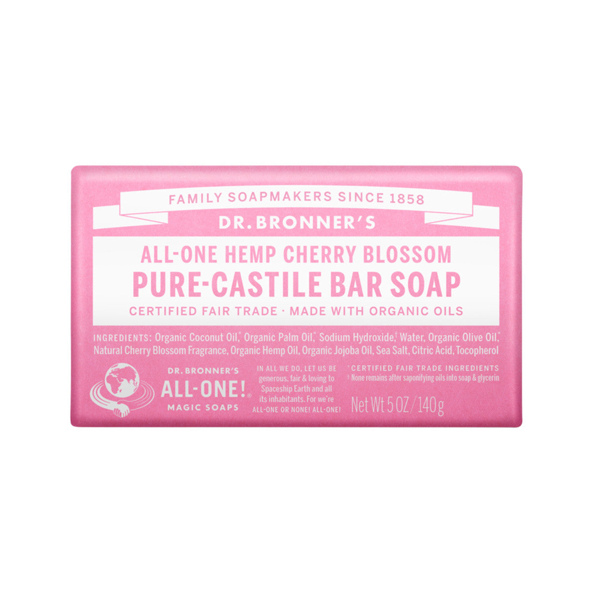 Dr Bronners Organic Bar Soap (Hemp AllOne) Cherry Blossom 140g