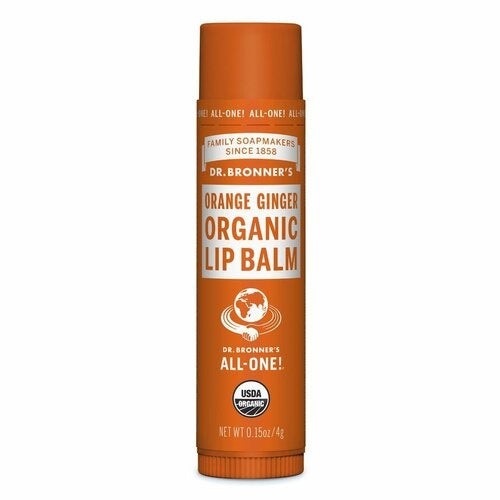Dr Bronners Organic Lip Balm Orange Ginger 4g