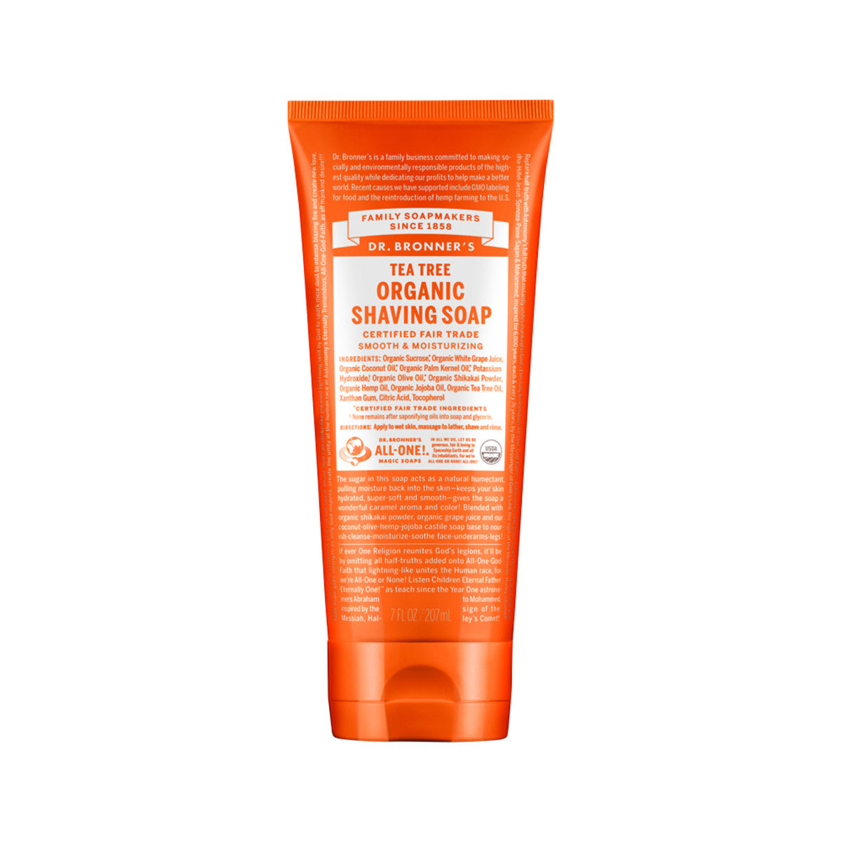 Dr Bronners Organic Shaving Soap Tea Tree 207ml