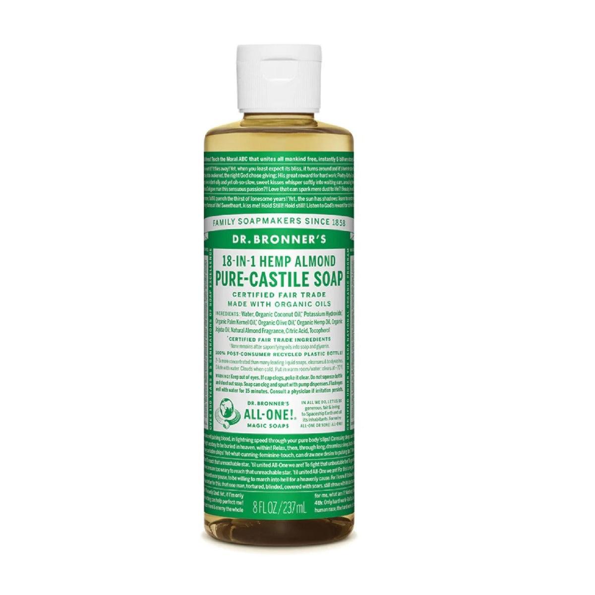 Dr Bronners Organic Soap Liquid (Hemp 18in1) Almond 237ml