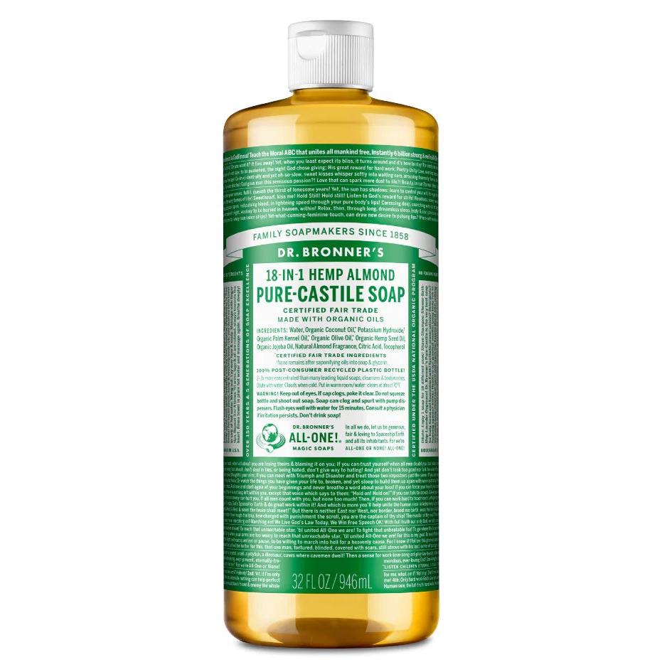 Dr Bronners Organic Soap Liquid (Hemp 18in1) Almond 946ml