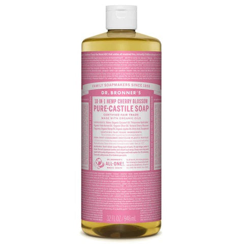 Dr Bronners Organic Soap Liquid (Hemp 18in1) Cherry Blossom 946ml
