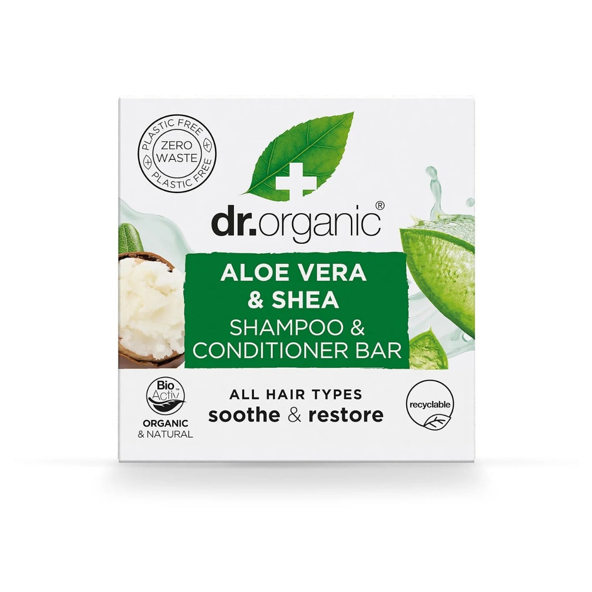 Dr Organic Shampoo Conditioner Bar Aloe 75g