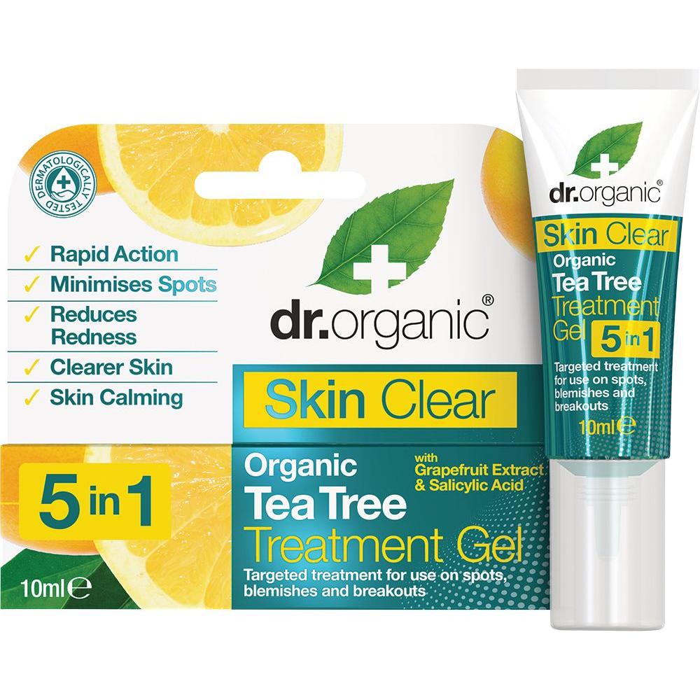 Dr Organic Treatment Gel Skin Clear Tea Tree 10ml