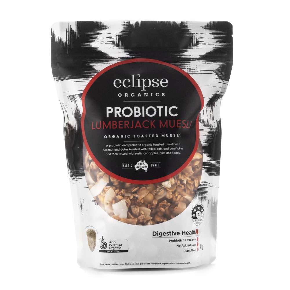 Eclipse Organics Probiotic Muesli – Lumberjack with Apple Date and Coconut 410g