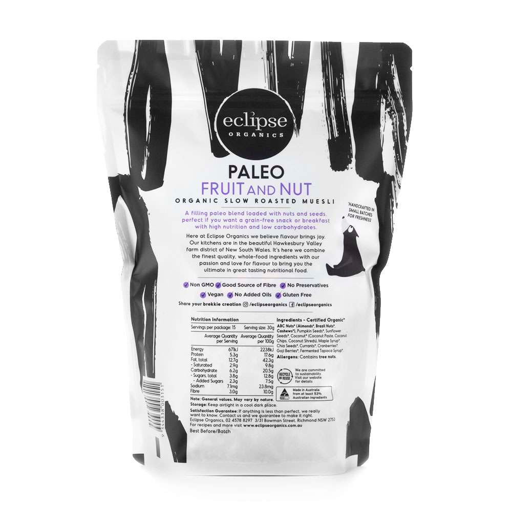 Eclipse Organics Toasted Muesli – Paleo Fruit and Nut Crunch 450g