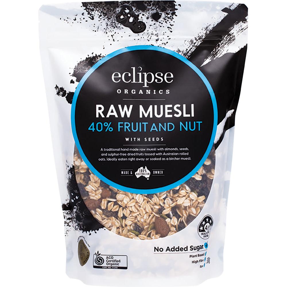 Eclipse Organics Traditional Raw Muesli – 40% Fruit and Nut 500g