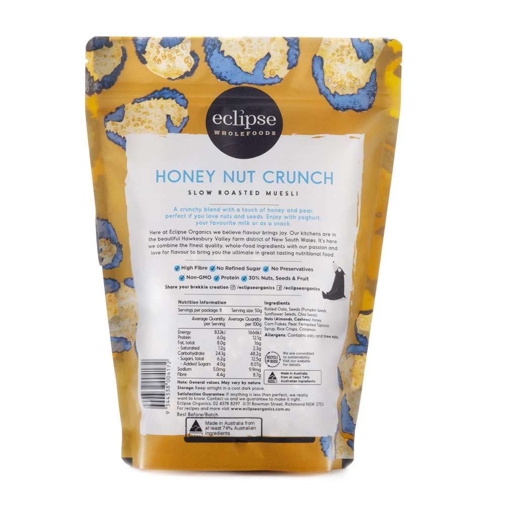 Eclipse Wholefoods Toasted Muesli – Honey Nut Crunch 425g