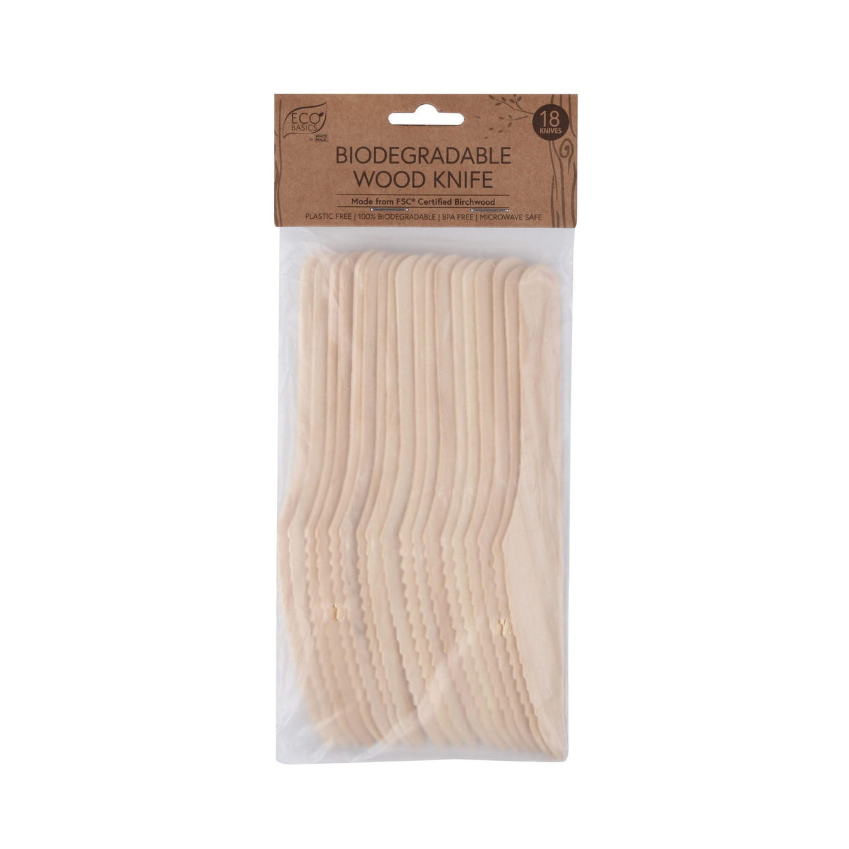 Eco Basics Wooden Knives 18Pk