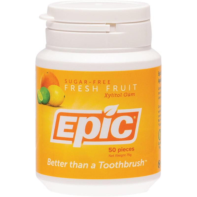 Epic Xylitol Chewing Gum Fresh Fruit 50
