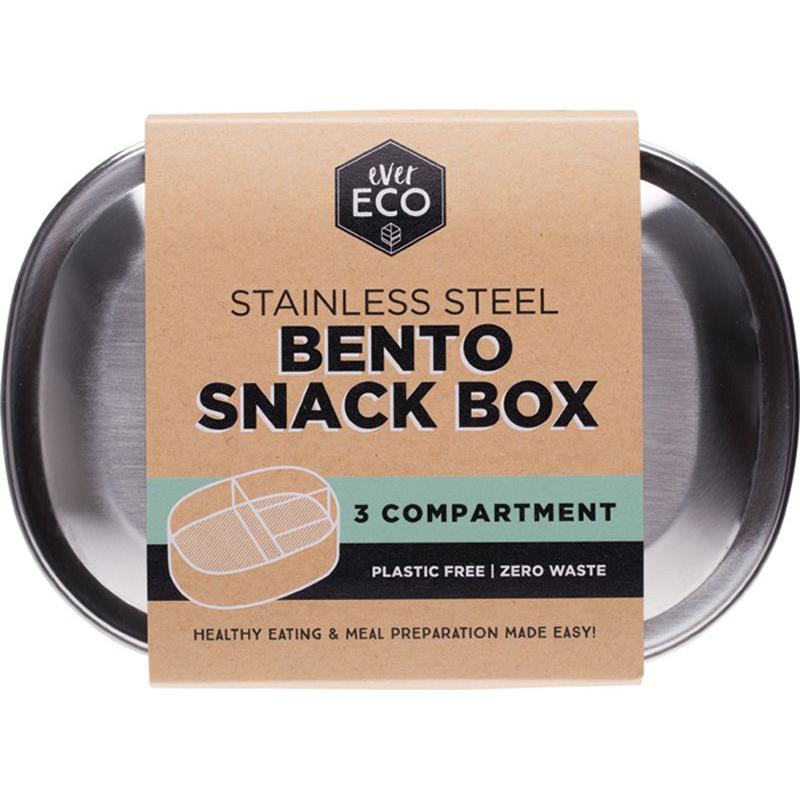 Ever Eco Stainless Steel Bento Snack Box 3 Compartme580ml