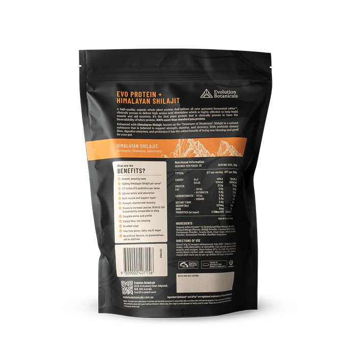 Evolution Botanicals Evo Protein + Shilajit - Mango Lassi 900g