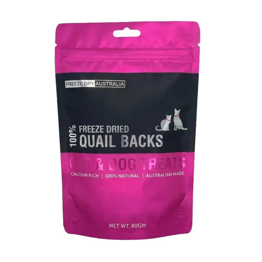Freeze Dry Australia Dried Quail Backs 80g