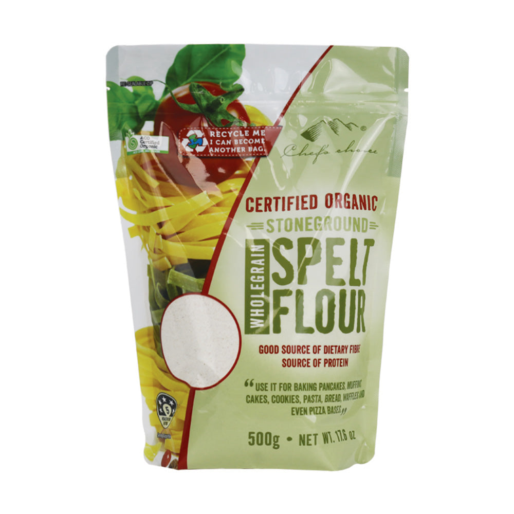 Chef's Choice Certified Organic Stoneground Wholegrain Spelt Flour 500g