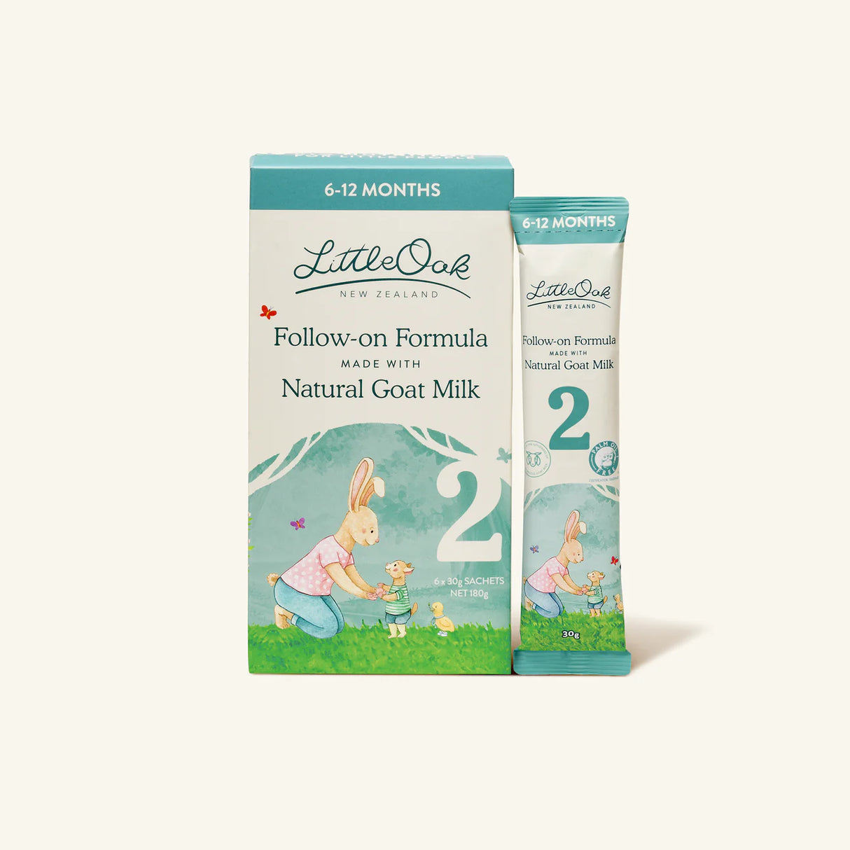LittleOak Natural Goat Milk Follow-on Formula Travel Sachets 6x30g