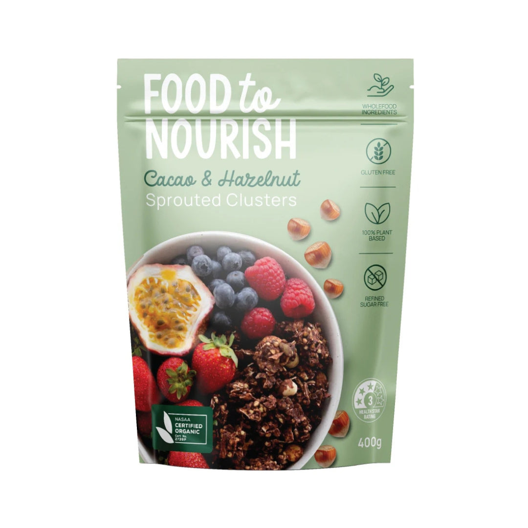 Food To Nourish Cacao & Hazelnut Sprouted Clusters 400g