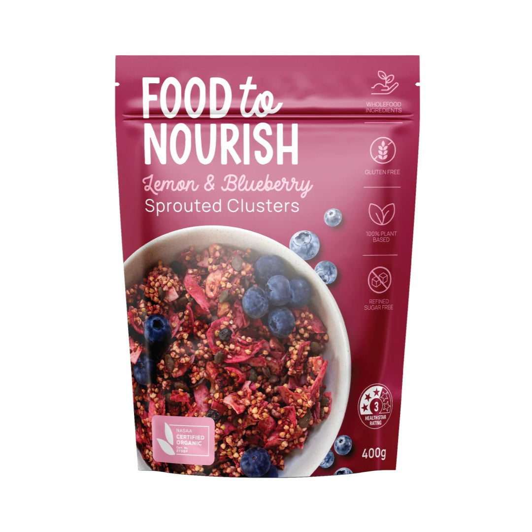 Food To Nourish Lemon & Blueberry Sprouted Clusters 400g