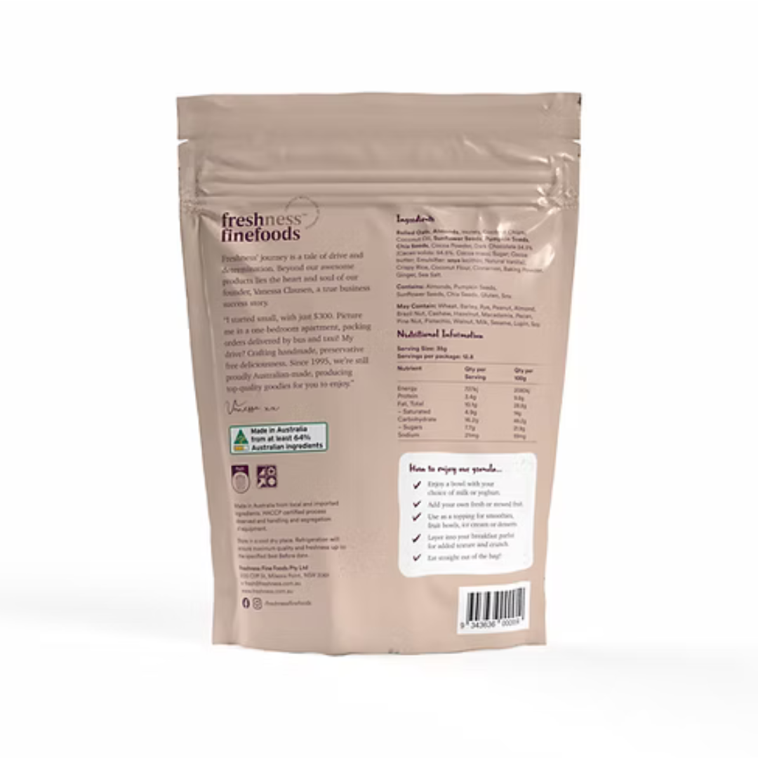 Freshness Fine Foods Cocoa & Chia Granola 450g