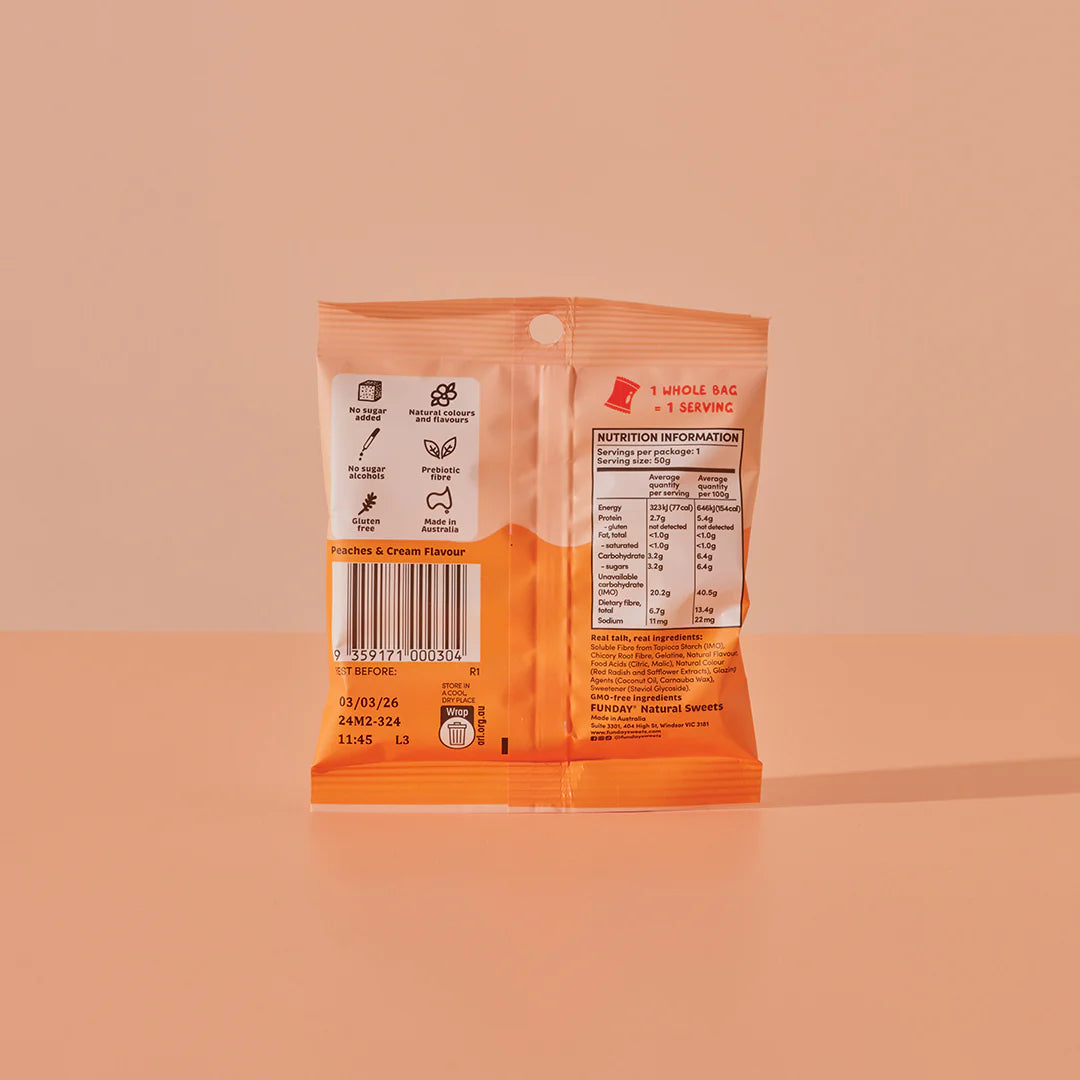 Funday Peaches & Cream Gummies 50g