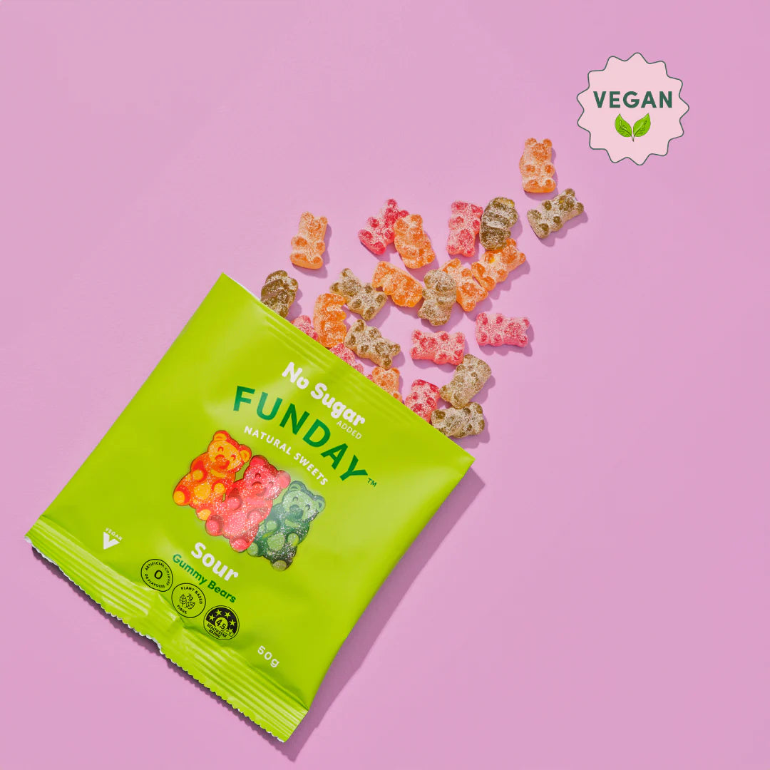 Funday Sour Vegan Gummy Bears 50g