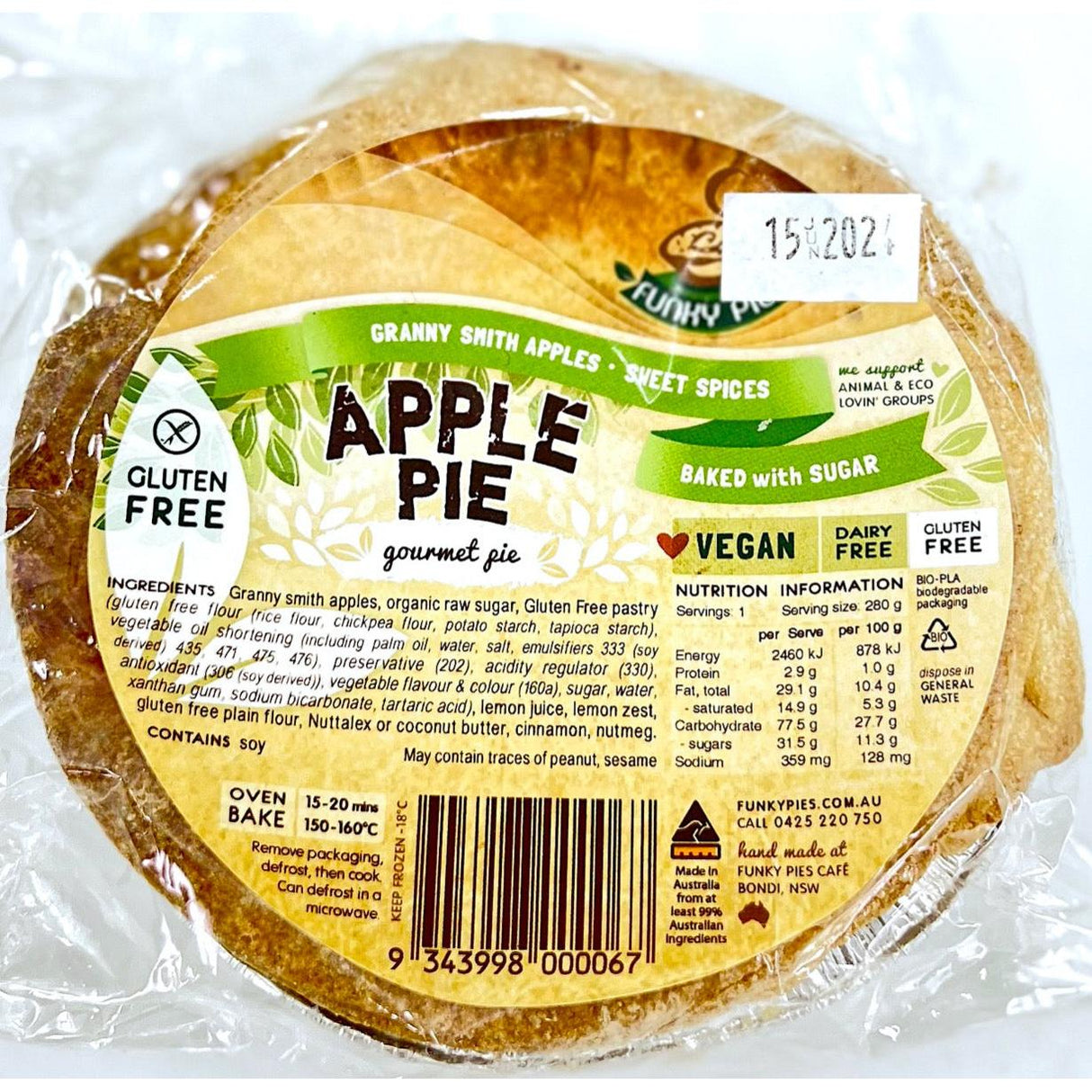 Funky Pies GF Apple Pie