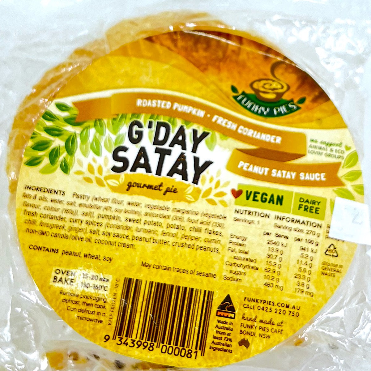 Funky Pies G'day Satay