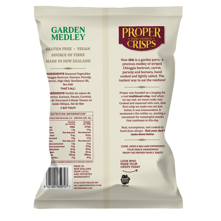 Proper Crisps Chips Garden Medley 100g