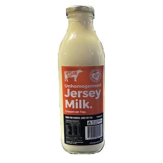Gippsland Jersey Unhomogenised Jersey Milk 750ml