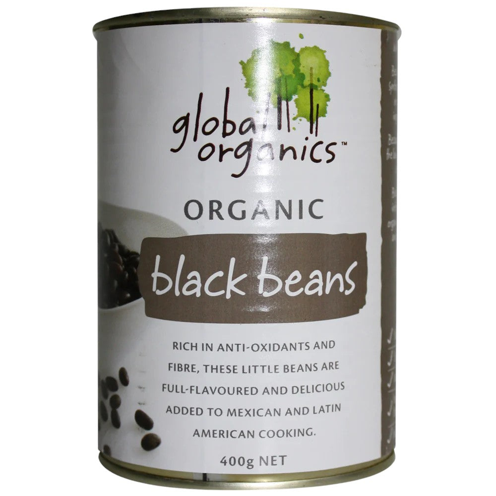 Global Organics Beans Black Can 400g