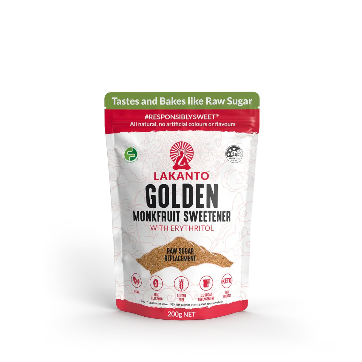 Lakanto Golden Monkfruit Sweetener with Erythritol 200g