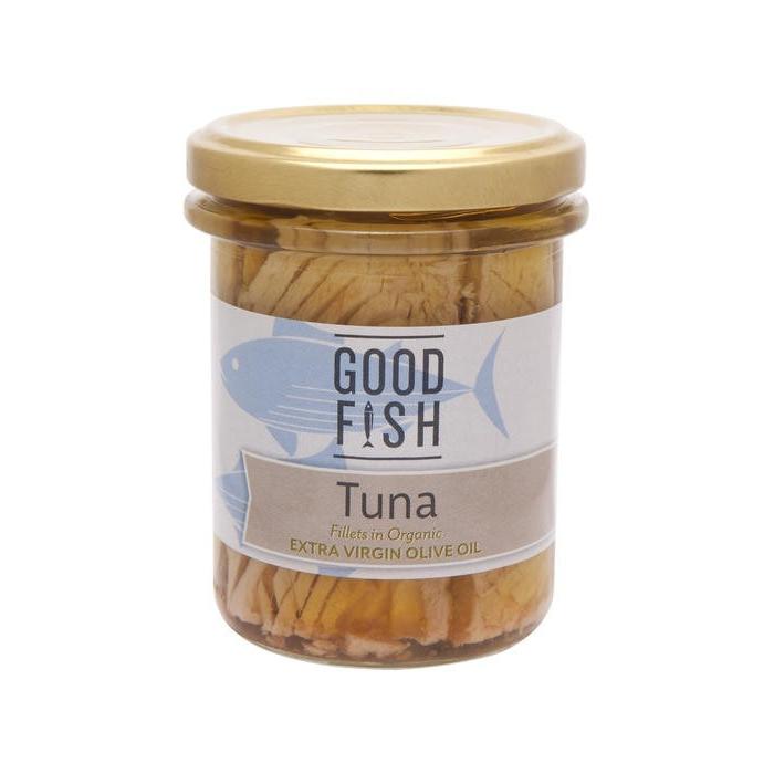 Good Fish Tuna Fillets in Extra Virgin Olive Oil Jar 195g