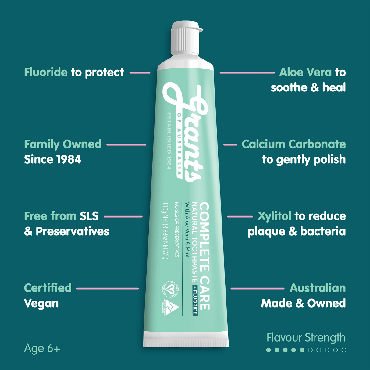 Grants Complete Care with Fluoride Natural Toothpaste 110g