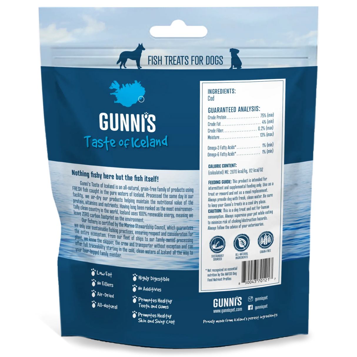 Gunni's Cod Skin Chips Dog Treat 1kg